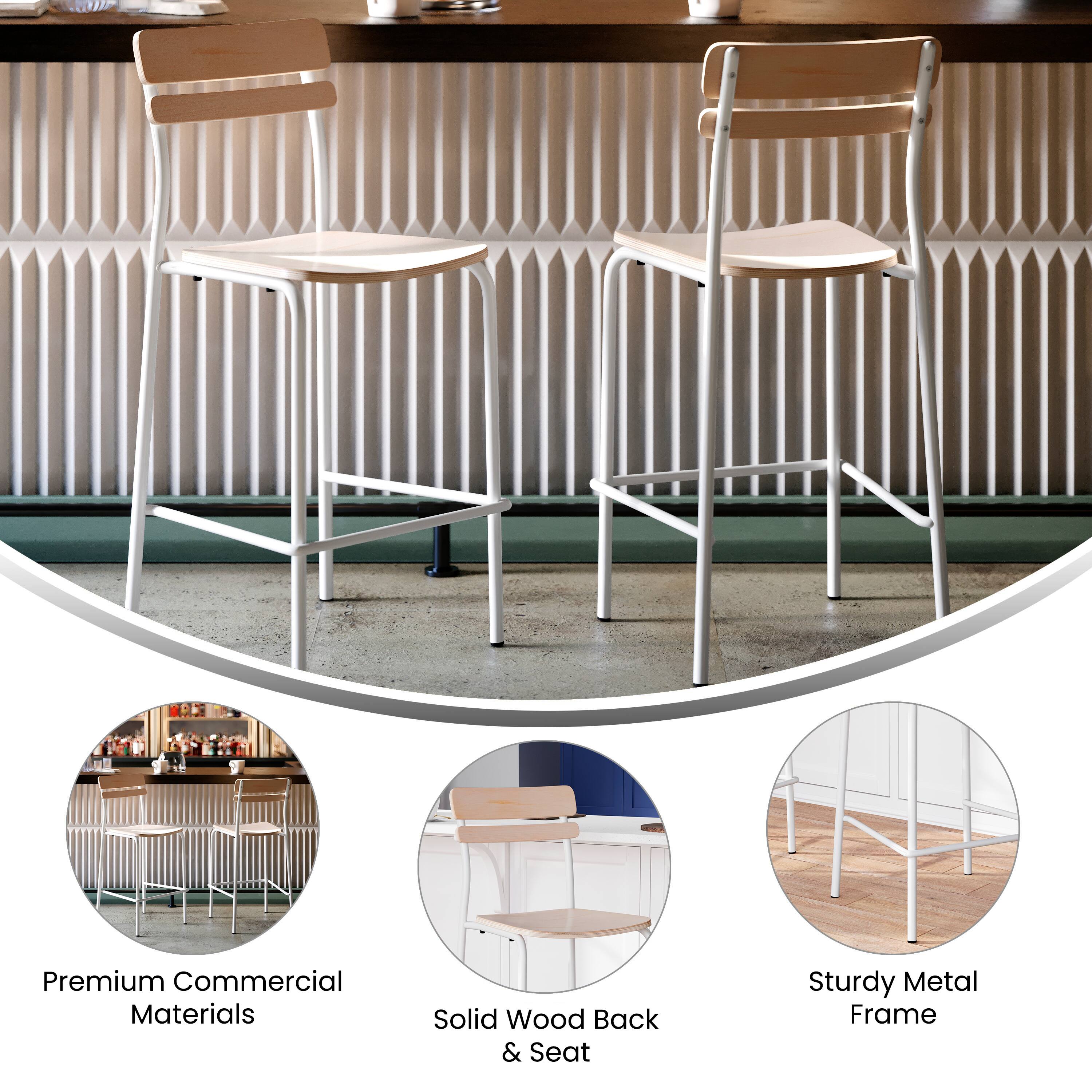 Premium Commercial Materials  
Solid Wood Back & Seat  
Sturdy Metal Frame