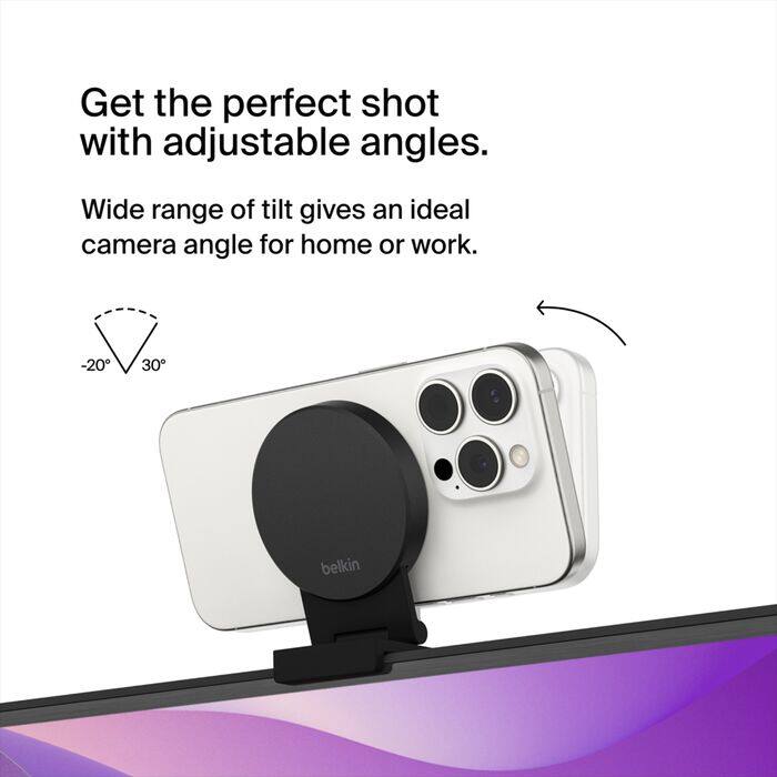 Get the perfect shot with adjustable angles. Wide range of tilt gives an ideal camera angle for home or work. -20° 30° belkin