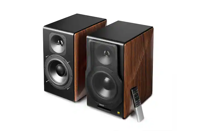 Front. Edifier - S3000MKII Audiophile Hi-Fi/Hi Res Active Bookshelf 2.0 Speakers, Computer Speakers - 256W - Bluetooth 5.0 HD - Brown.