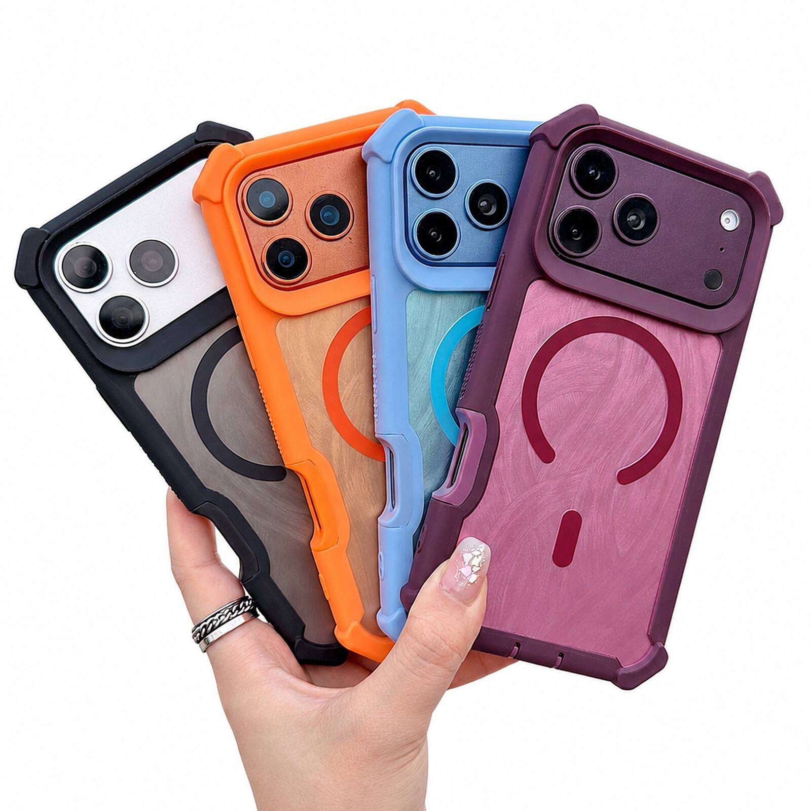 Back. UUCOVER - Magnetic Case for Apple iPhone 17 Pro,Shockproof TPU+PC Case Compatible with MagSafe Anti-Slip Grip Protective Cover - Black.