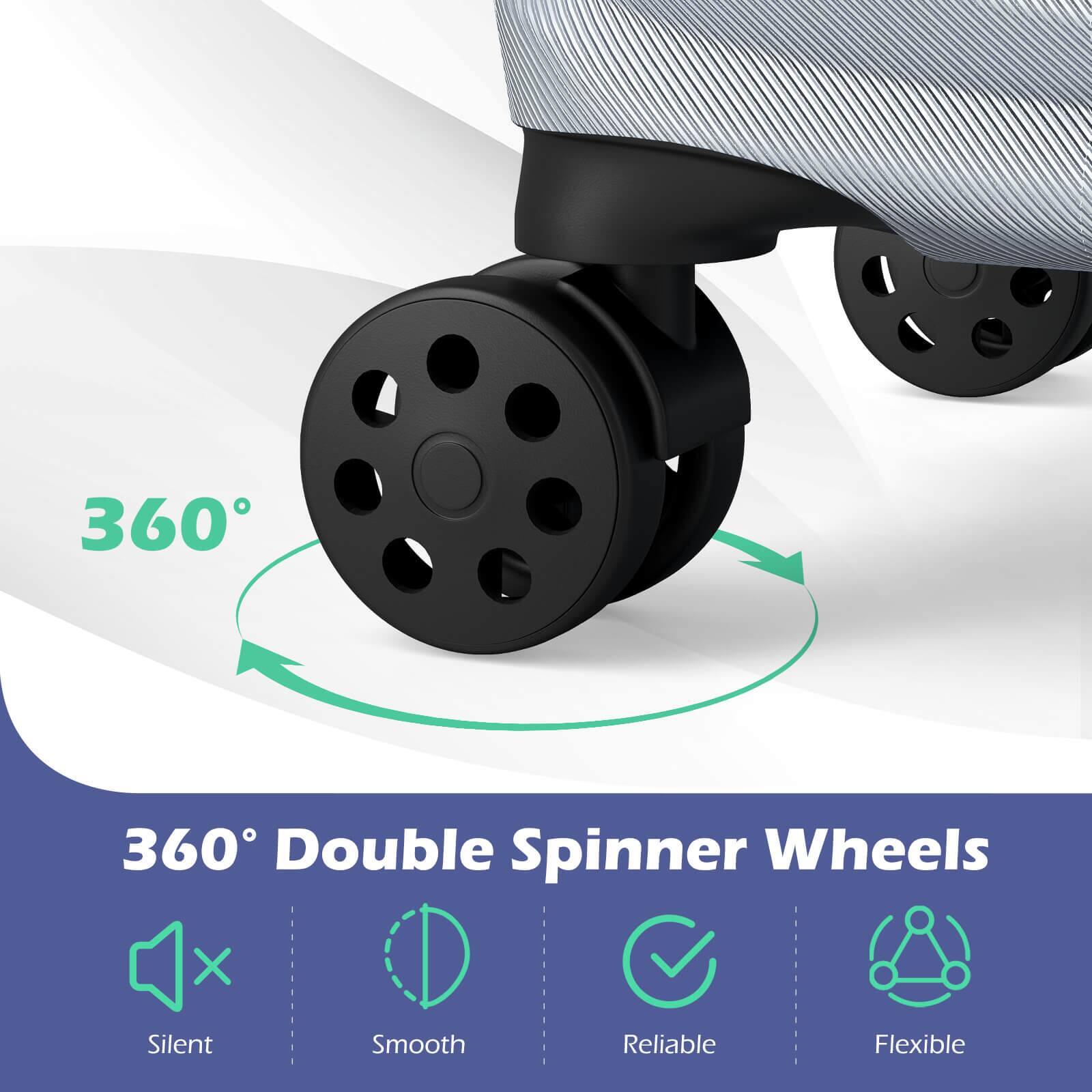 360° Double Spinner Wheels  
Silent, Smooth, Reliable, Flexible