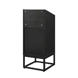 FurniFact - Vinyl Record Storage Stand with Compact Design for Home Entertainment - Black