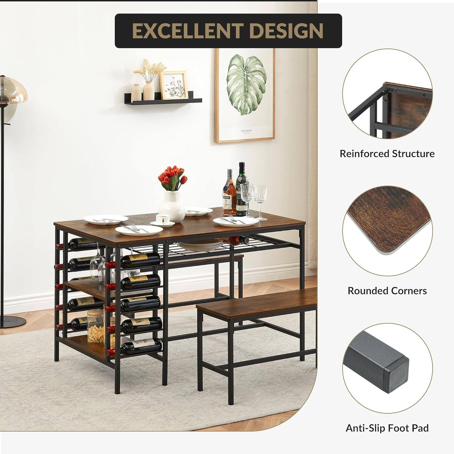 EXCELLENT DESIGN

- Reinforced Structure
- Rounded Corners
- Anti-Slip Foot Pad