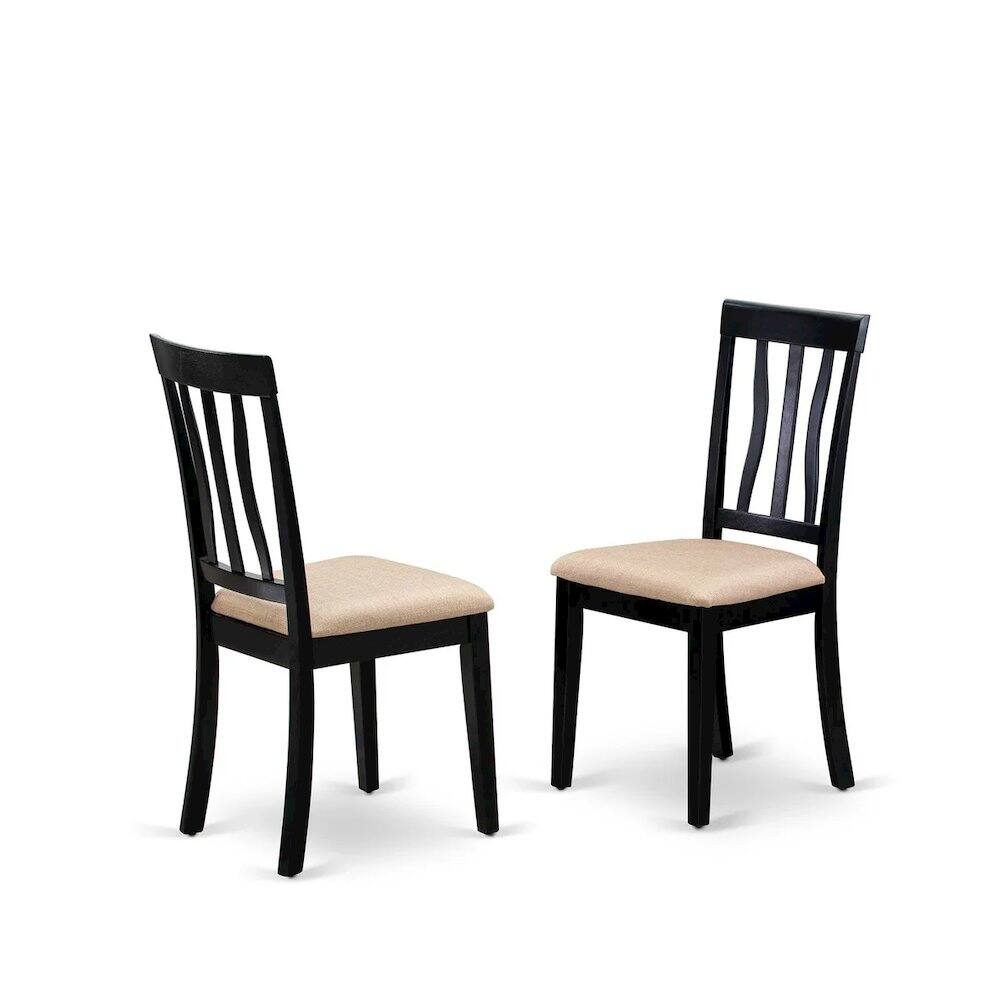 Left. East West Furniture - DUAN6-BLK-C 6 Pc Kitchen nook Dining set - Dinette Table and 4 Kitchen Dining Chairs in addition to Bench - Black.