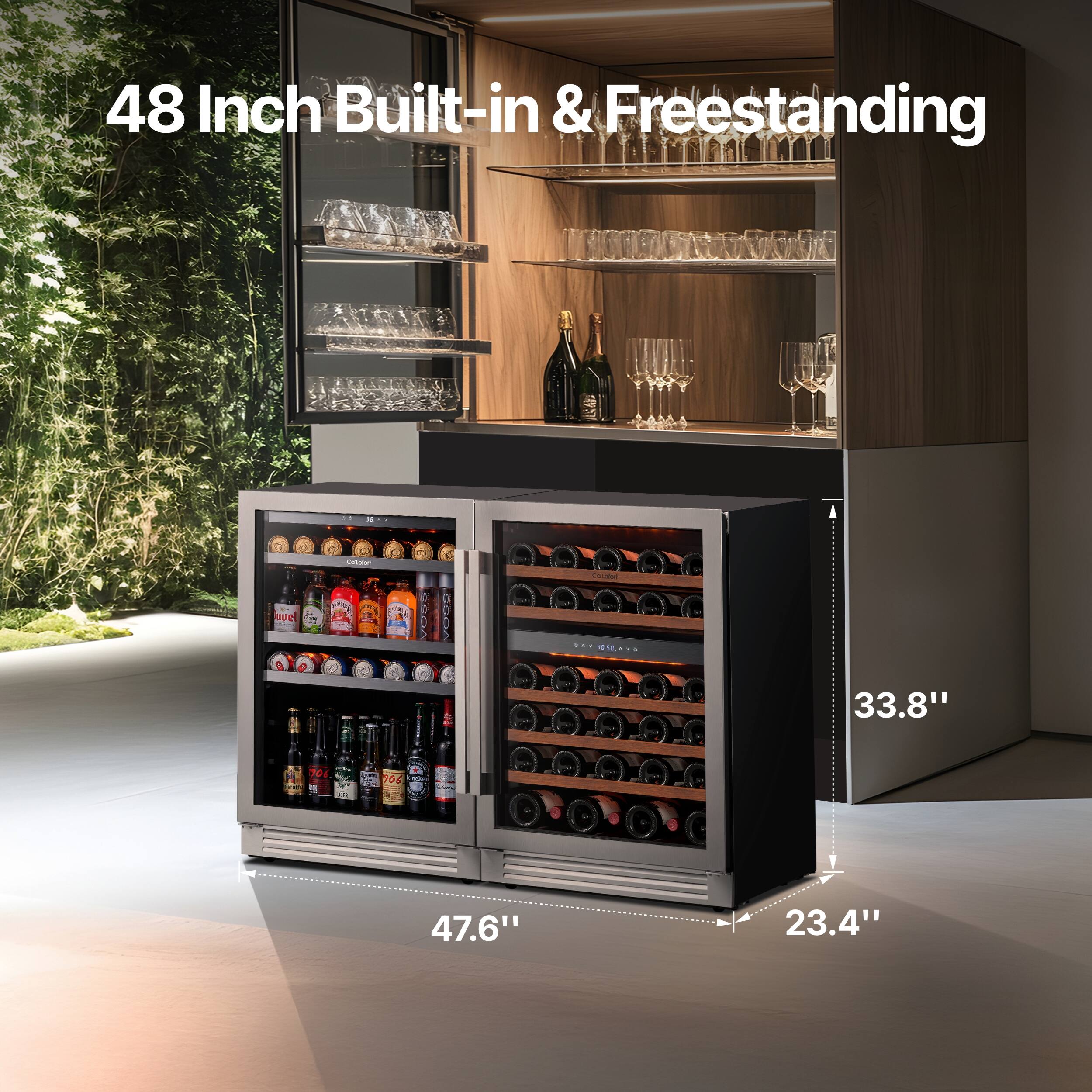 48 Inch Built-in & Freestanding

33.8" TO 47.6" x 23.4"