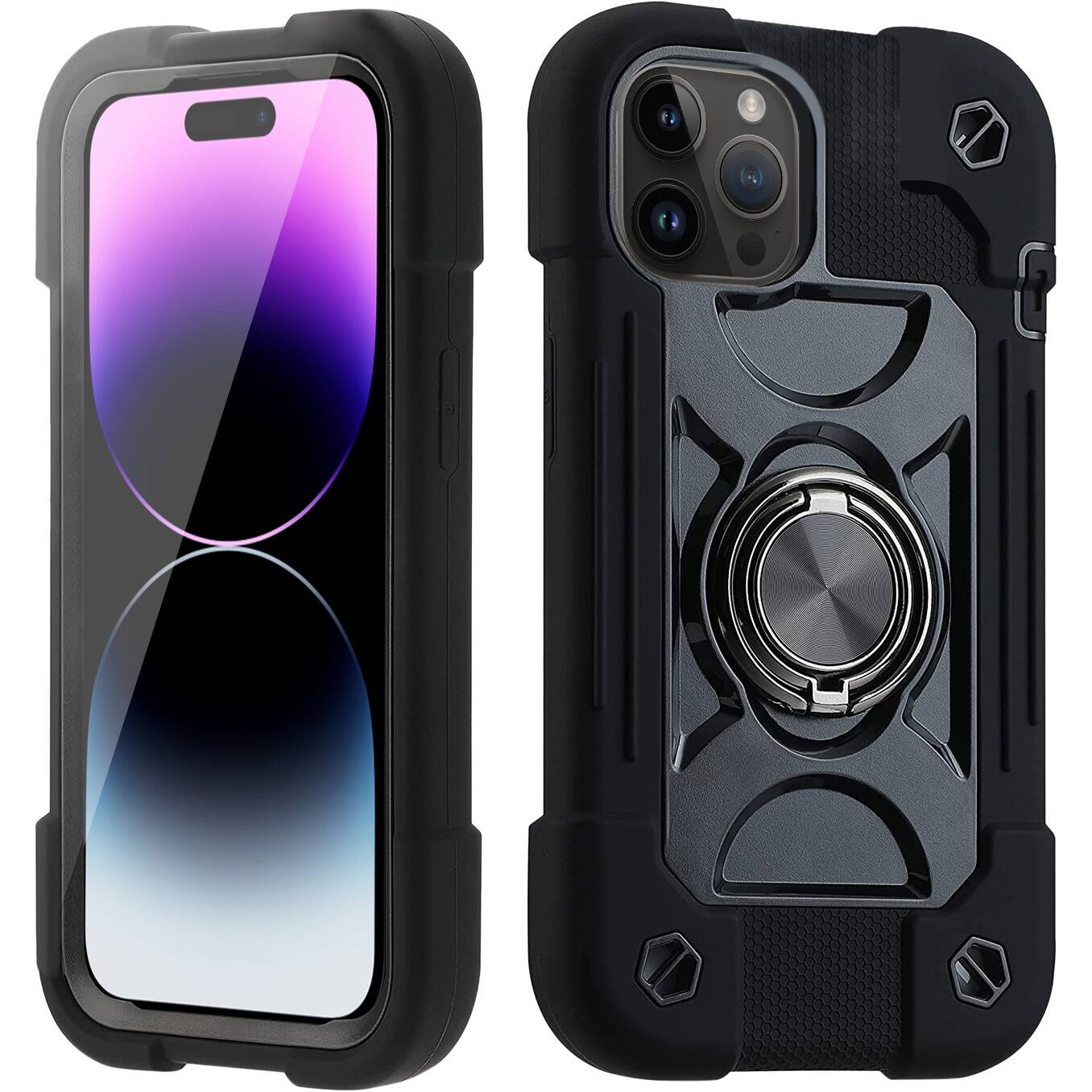 Alt View 15. SaharaCase - DualShock Series Case for Apple iPhone 14 Pro Max - Black.