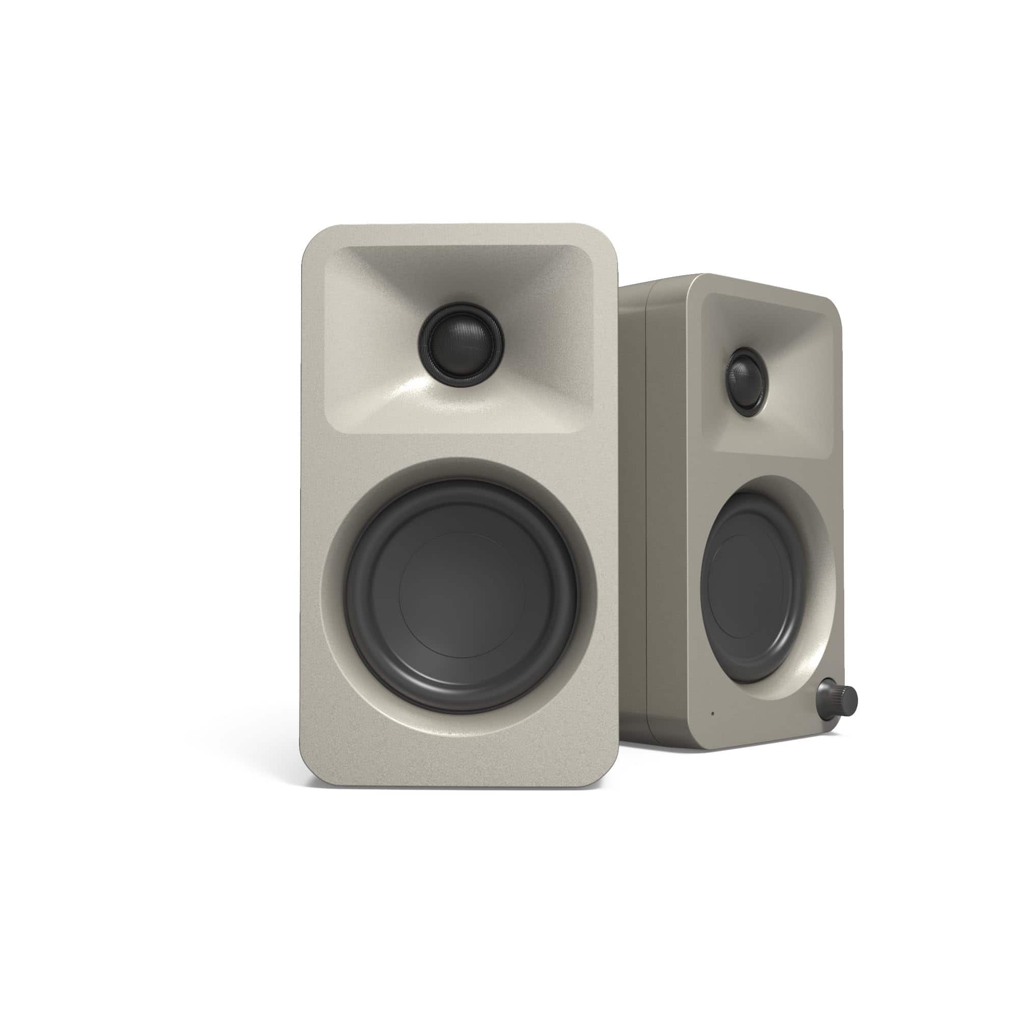 Front. Kanto - Kanto ORAME 100W Powered Reference Desktop Computer Speakers with Bluetooth 5.0 and USB-C Input | Bi-Amplified | 100 H - BEIGE.