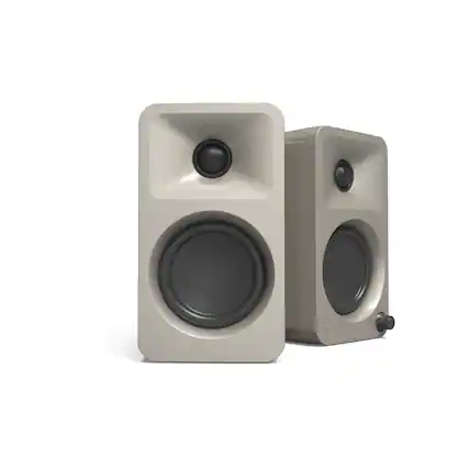 Front. Kanto - Kanto ORAME 100W Powered Reference Desktop Computer Speakers with Bluetooth 5.0 and USB-C Input | Bi-Amplified | 100 H - BEIGE.