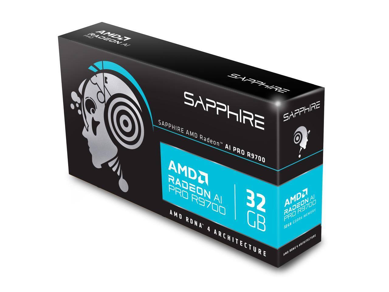 Sapphire AMD Radeon AI Pro R9700  
AMD Radeon AI Pro R9700  
32 GB GDDR6 Memory  
AMD RDNA 4 Architecture