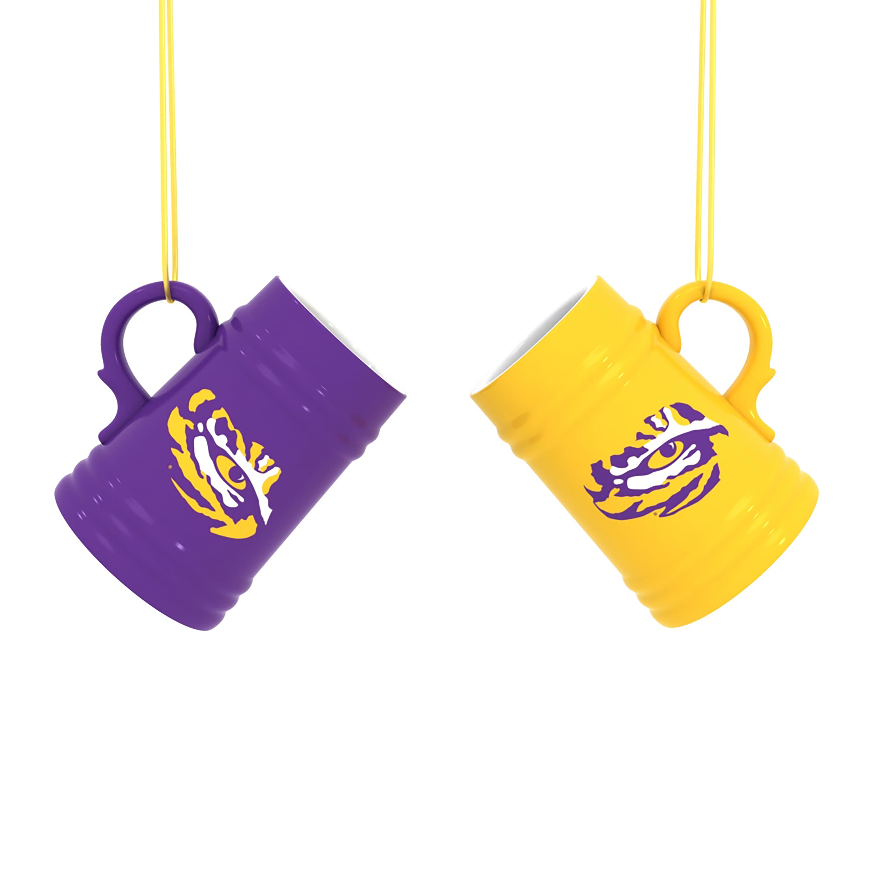 Front. Evergreen Enterprises - LSU Tigers Two-Pack 3" Mini Stein Ornament Set - Multicolor.