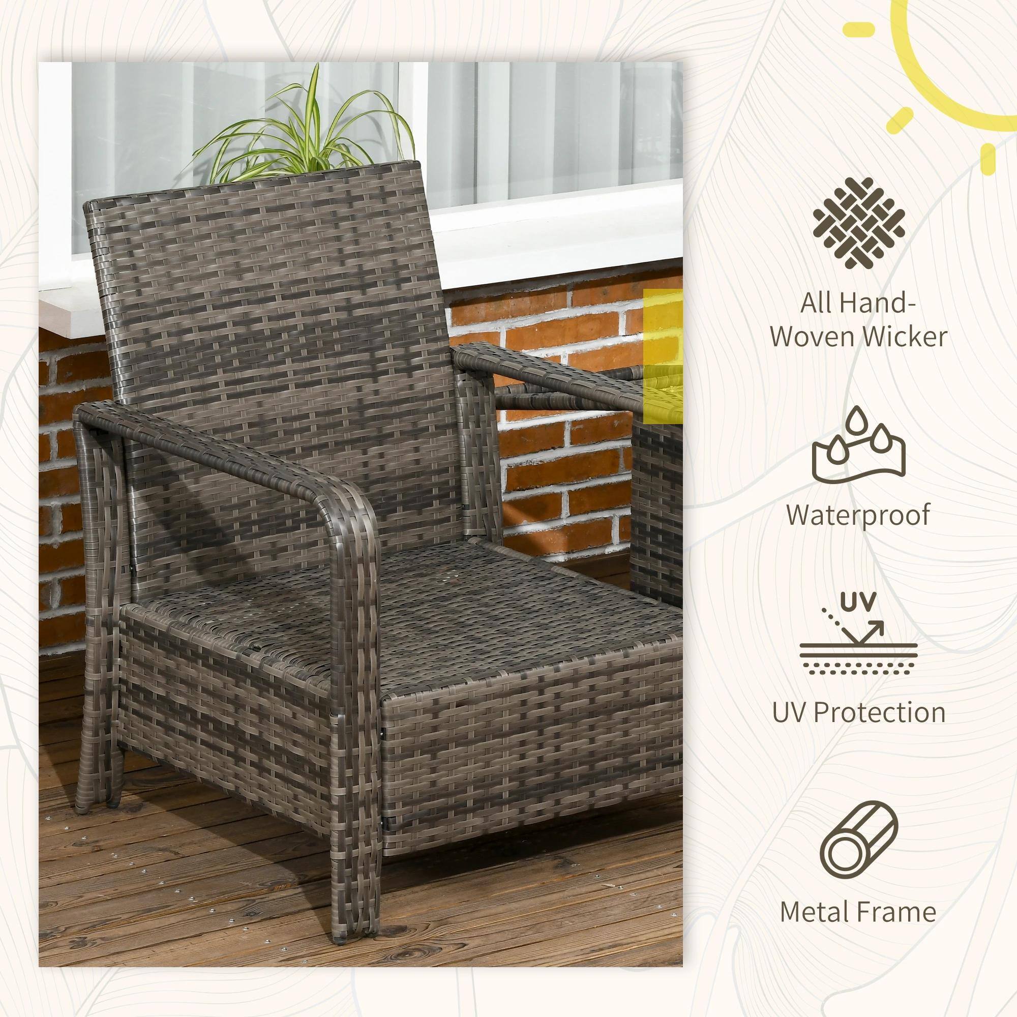 All Hand-Woven Wicker, Waterproof, UV Protection, Metal Frame