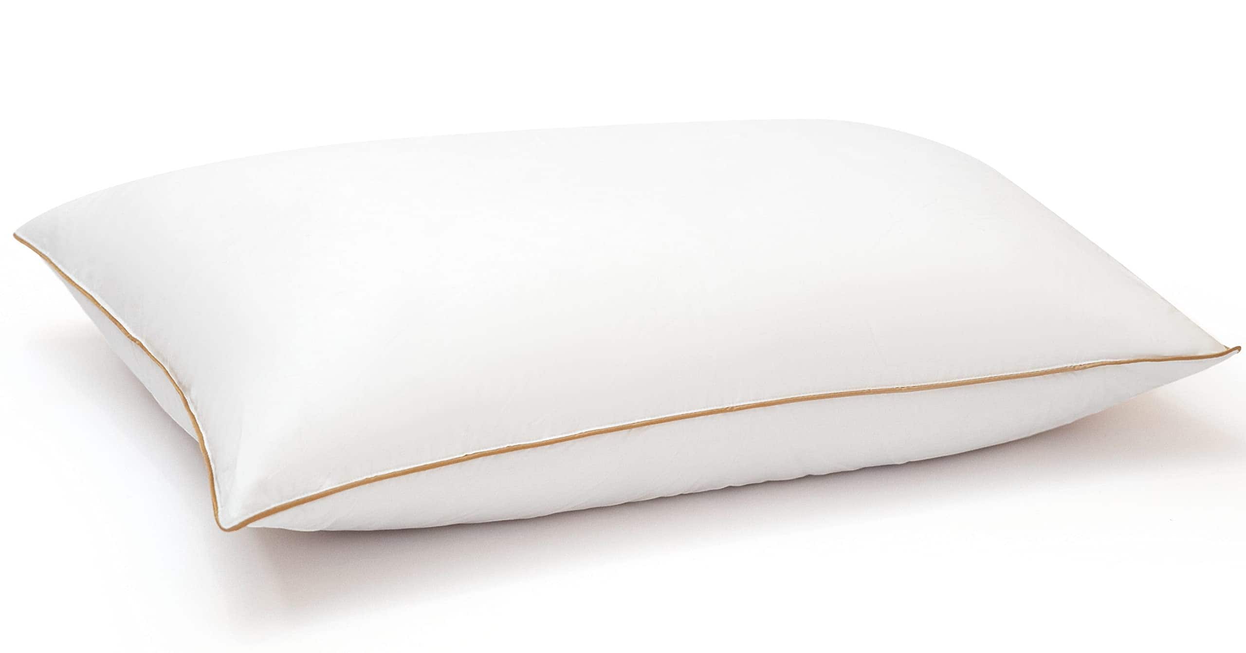 Cheer Collection - Feather Down Sleeping Pillow with Cotton Shell for Soft, Supportive Daily Comfort - White