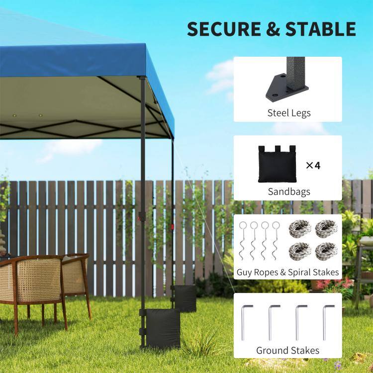 SECURE & STABLE

Steel Legs

Sandbags x4

Guy Ropes & Spiral Stakes

Ground Stakes