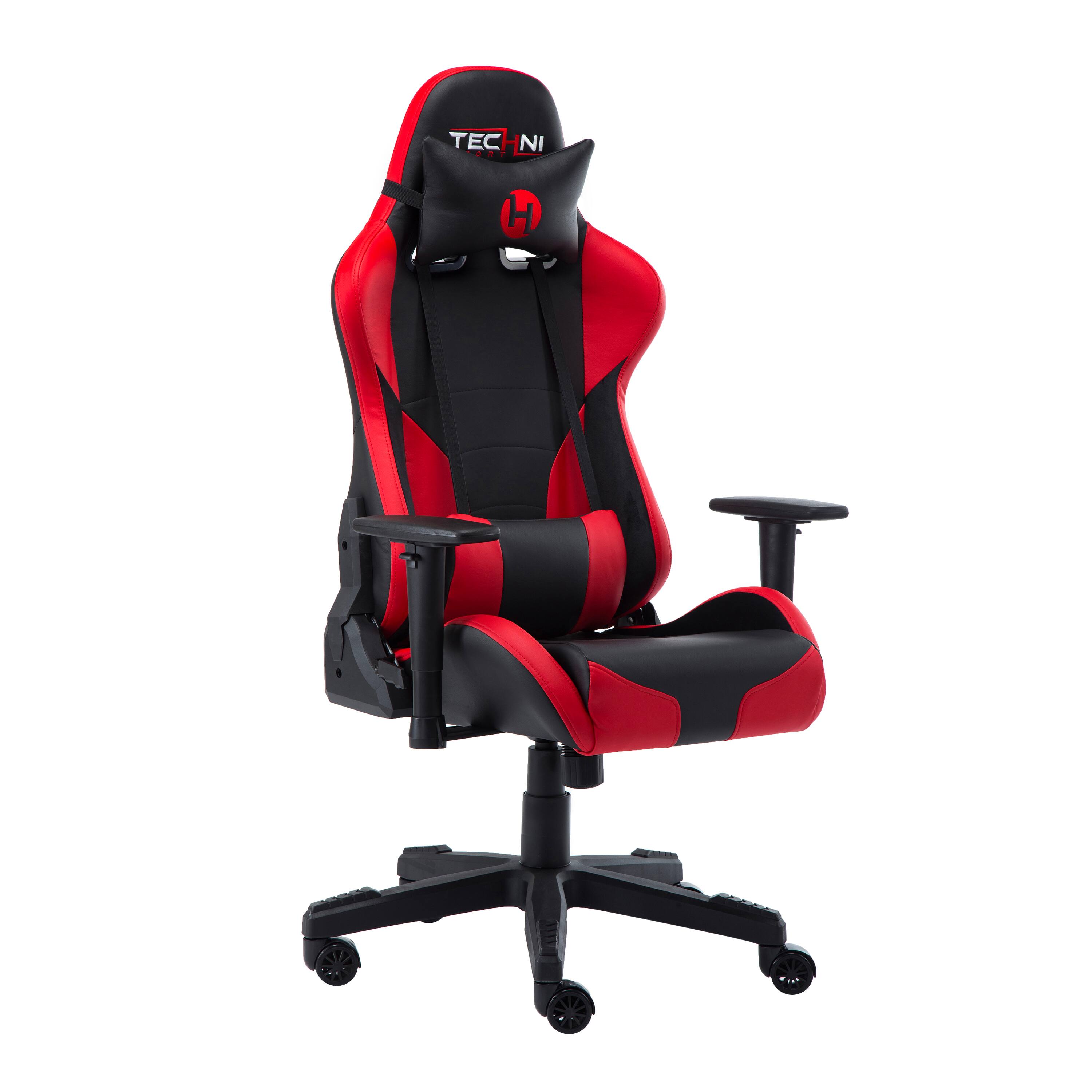 Spaco - Gaming Chair,Executive Office Chair,High Back PU Leather,Adjustable,150 Degree Recline,Armrests,for Home Office - Red