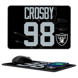 Keyscaper - Maxx Crosby Las Vegas Raiders Wireless Charger and Mouse Pad - Black