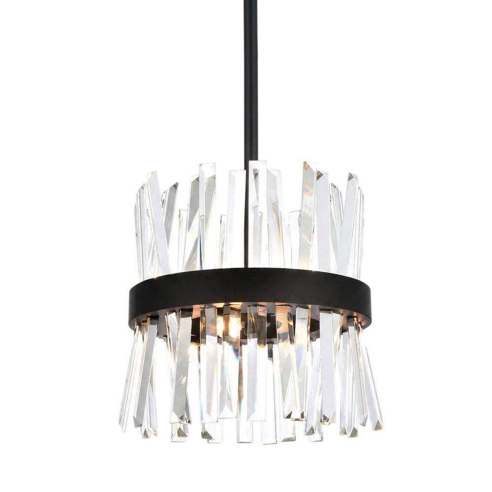 Elegant Lighting - Serephina 12 inch crystal round pendant light in - Black price history on PriceWatchPro