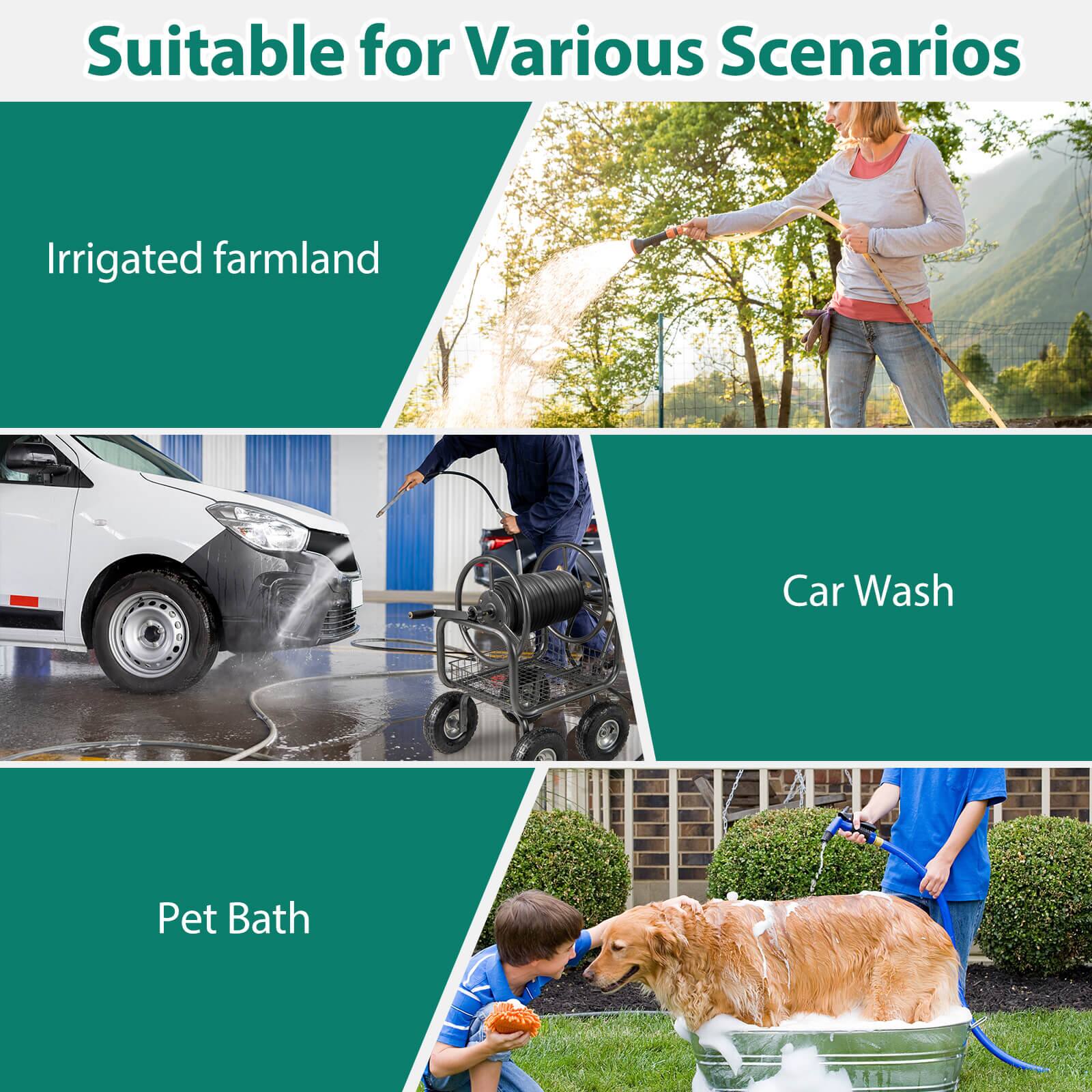 Suitable for Various Scenarios

- Irrigated farmland
- Car Wash
- Pet Bath