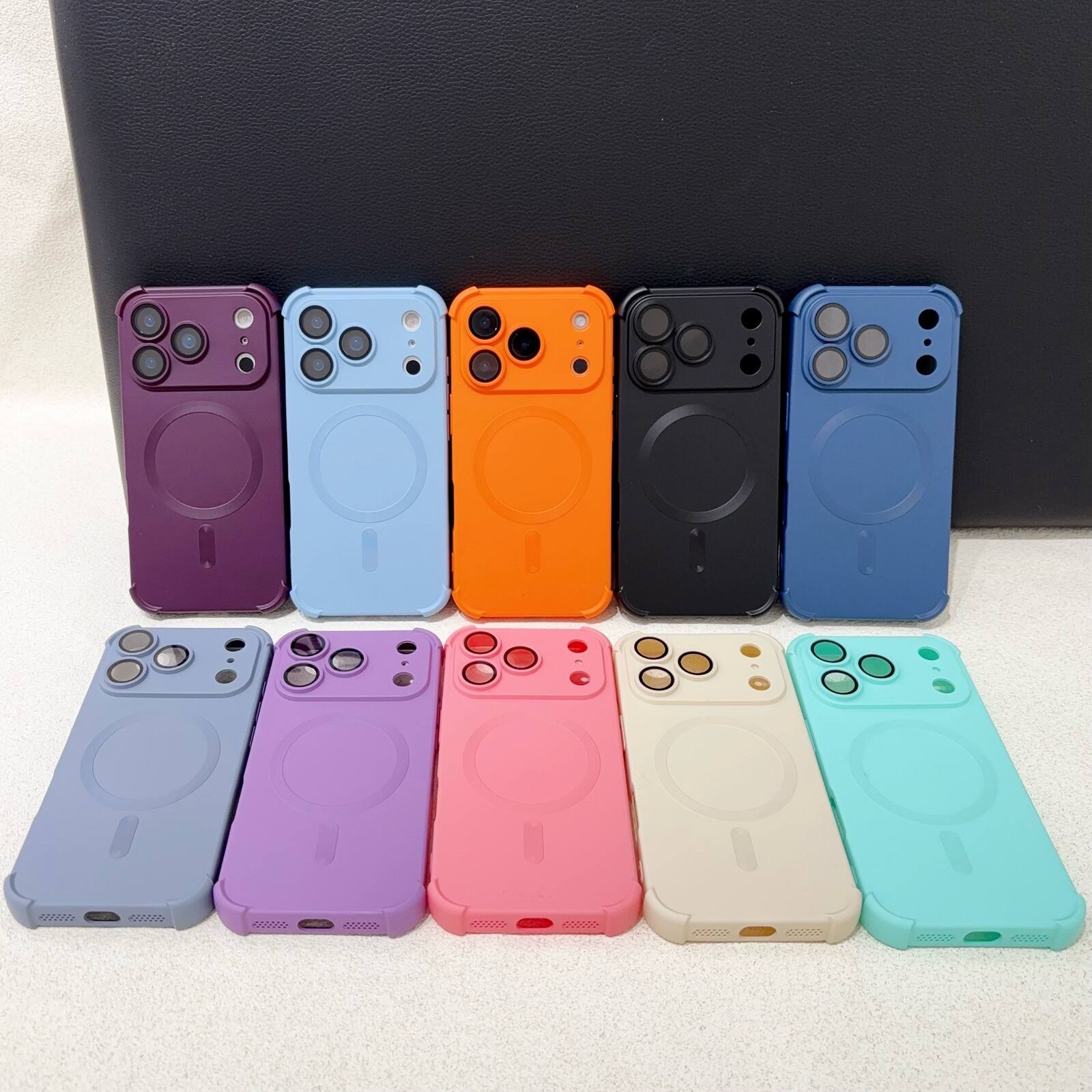 Back. UUCOVER - Magnetic Case for Apple iPhone 18 Pro Max with Built-in Camera Lens Protector, Compatible with MagSafe, Shockproof Cover - Winered.
