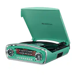 Studebaker - SB6057TE 3-Speed Turntable with Bluetooth Receiver and AM/FM Radio - Teal