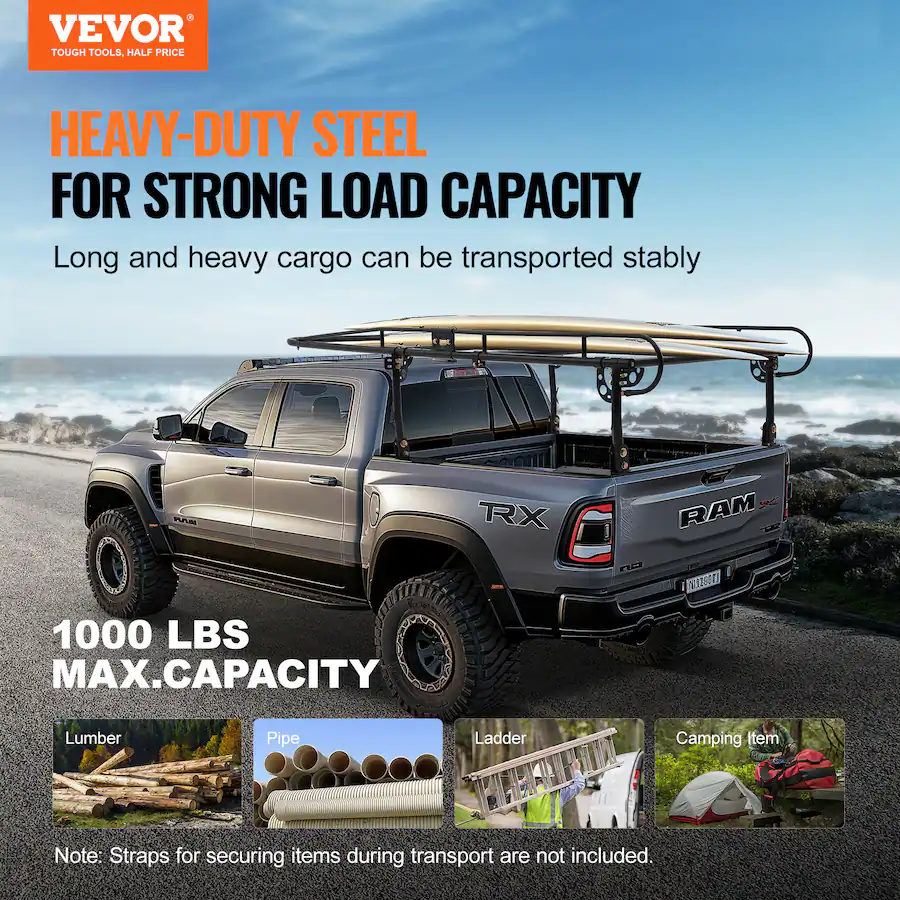 VEVOR Truck Ladder Rack,1000 LBS/454 KG Strong Capacity Truck Racks,Non ...