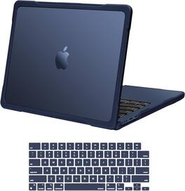 mosiso - For MacBook Air 13.6 inch M5 M4 M3 M2 A3449 A3240 A3113 A2681 2026-2022, Crack-Resistant Hard Case with Soft TPU Bumper - Midnight Blue