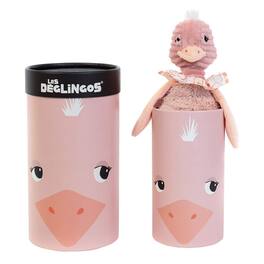 TriAction Toys - Les Deglingos Big Simply Plush Animal In Tube | Pomelos the Ostrich - Pink