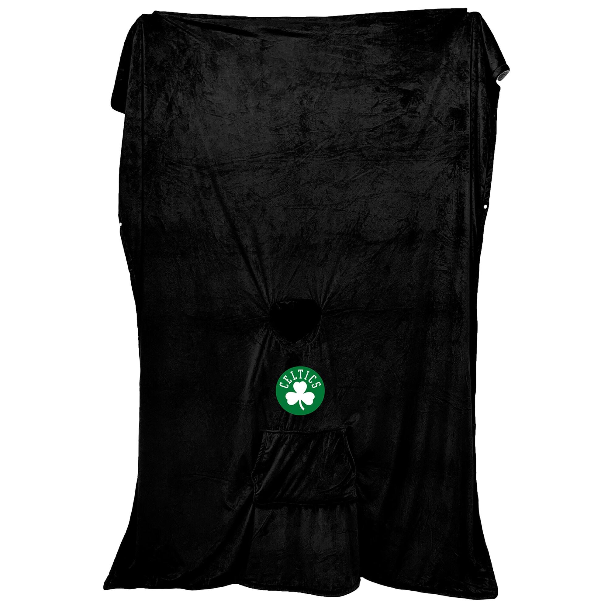 Alt View 2. Pegasus - Boston Celtics 60" x 80" Logo Patch Team Color Bloncho with Sherpa - Multicolor.