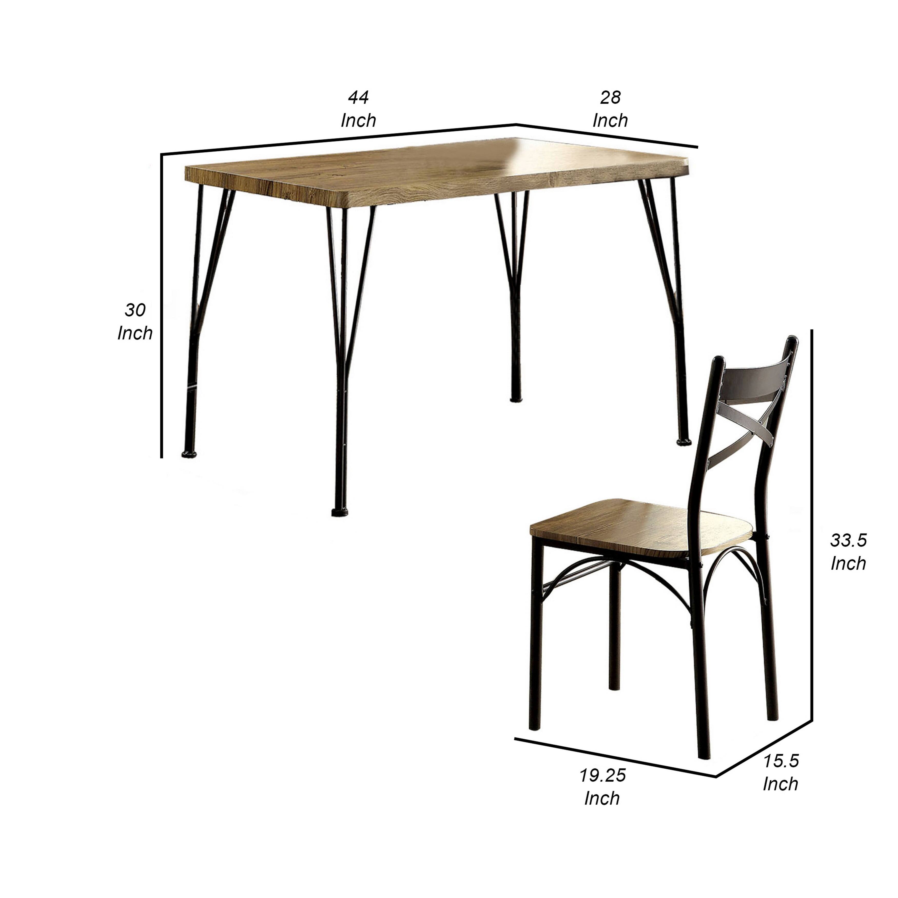 - Table: 44 Inch (length) x 28 Inch (width) x 30 Inch (height)
- Chair: 19.25 Inch (width) x 15.5 Inch (depth) x 33.5 Inch (height)
