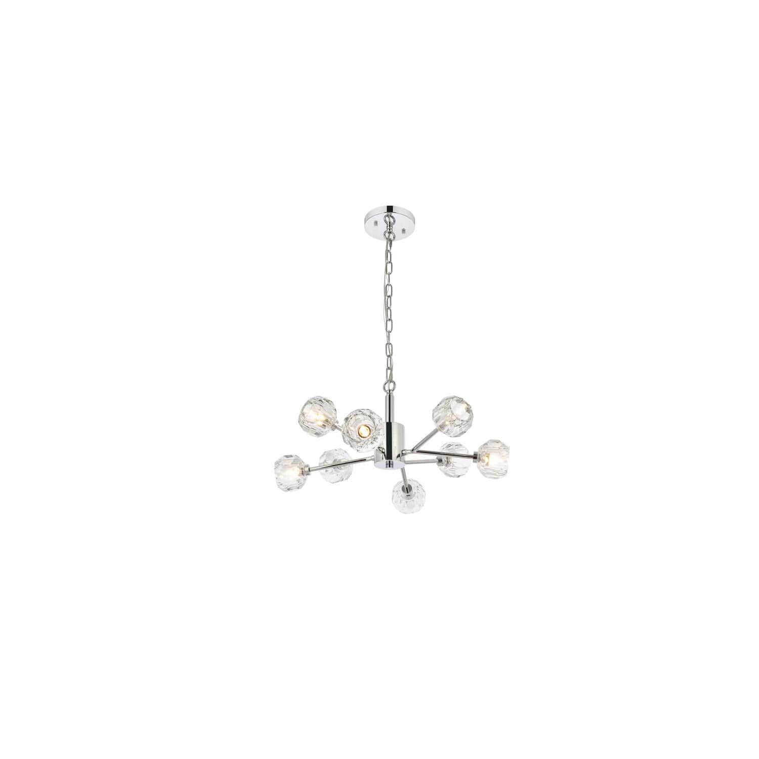 Elegant Lighting - Graham 8 Light Pendant in Chrome - Chrome And Clear price history on PriceWatchPro