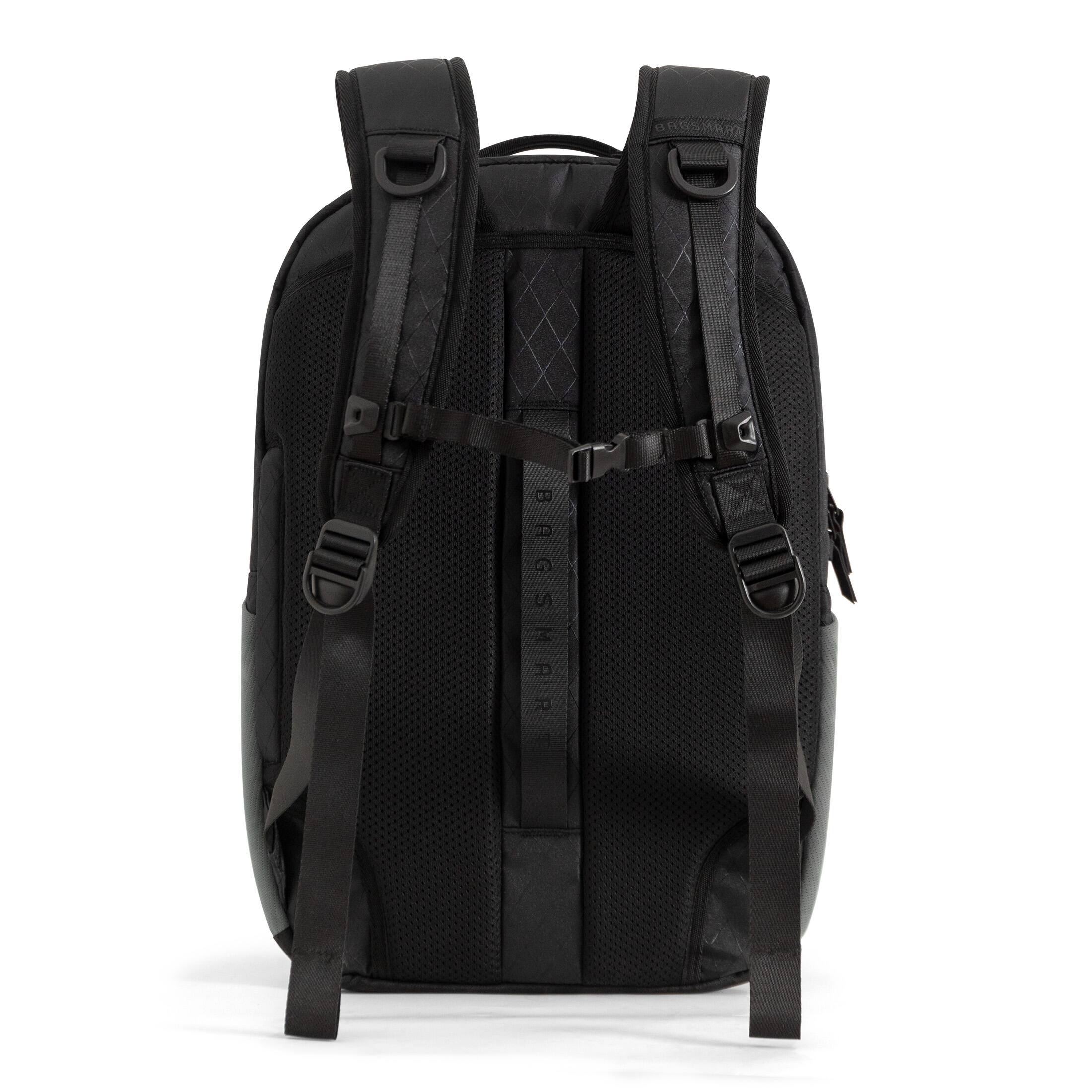 Back. Bagsmart - Dense 24L Urban Pack, Sleek Laptop Backpack with Breathable Back & 15.6" Laptop Compartment for Work & Commuting - Black.