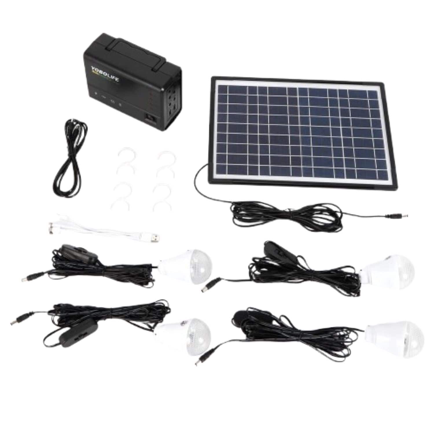 Home Collection - Solar Panel Power Generator Kit – Portable Battery Pack Station with 4 LED Bulbs