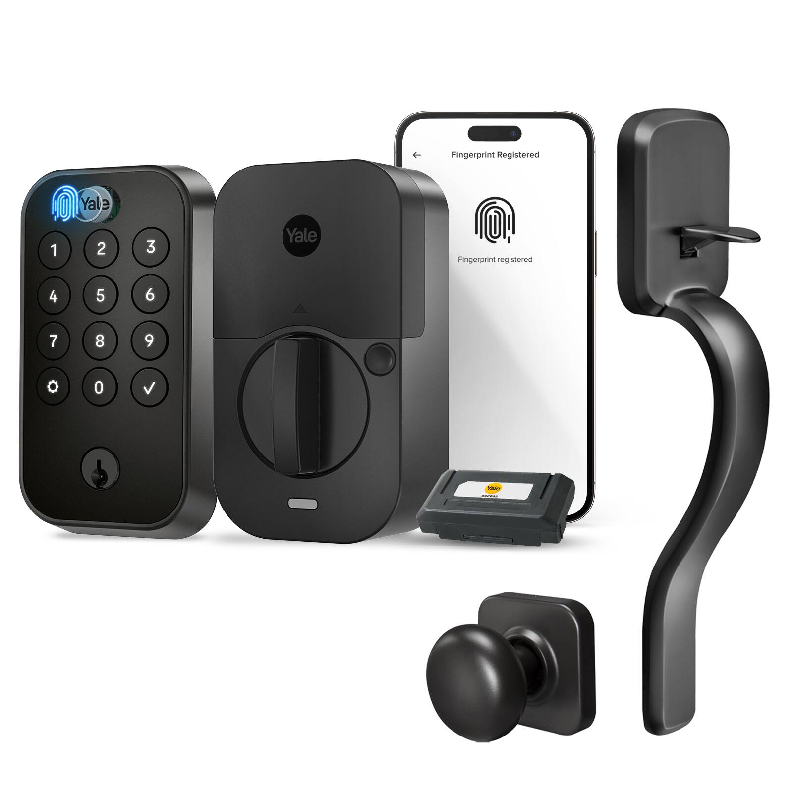 Yale - Assure Lock 2 Touch Keypad with Wi-Fi and Ridgefield Handleset - Black Suede