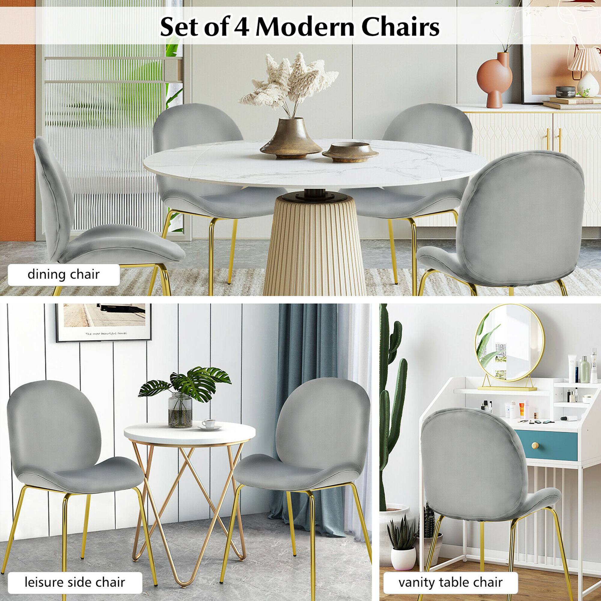 Set of 4 Modern Chairs:
- Dining Chair
- Leisure Side Chair
- Vanity Table Chair