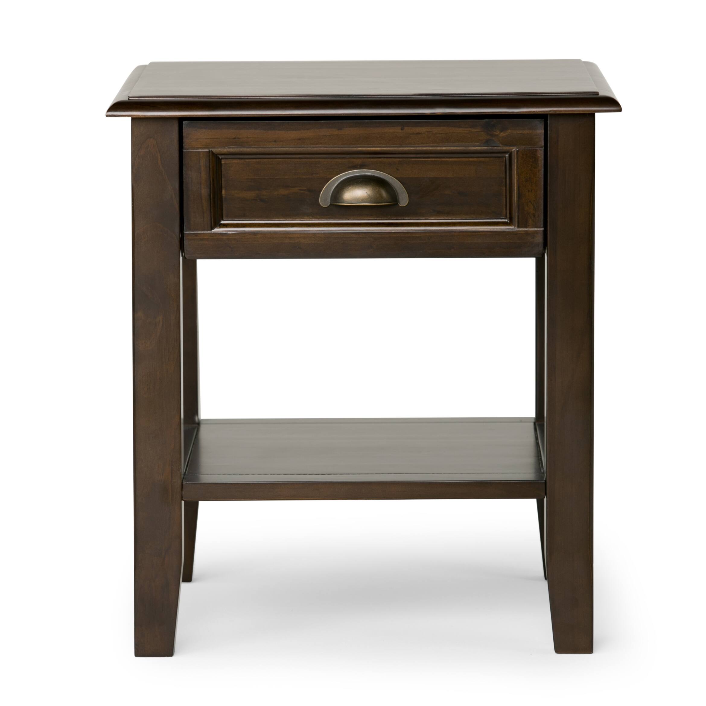 Left. Simpli Home - Burlington End Table - Mahogany Brown.