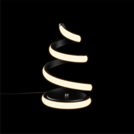 Infibrite - Spiral 12W LED Table Lamp 16 Inch, 3000K Warm Touch Control, Matte Black, Integrated LED - White