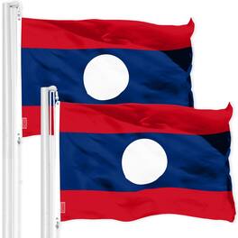 G128 - 2-Pack Laos Flag 3x5 ft (150D Polyester) with Brass Grommets - Assorted Colors