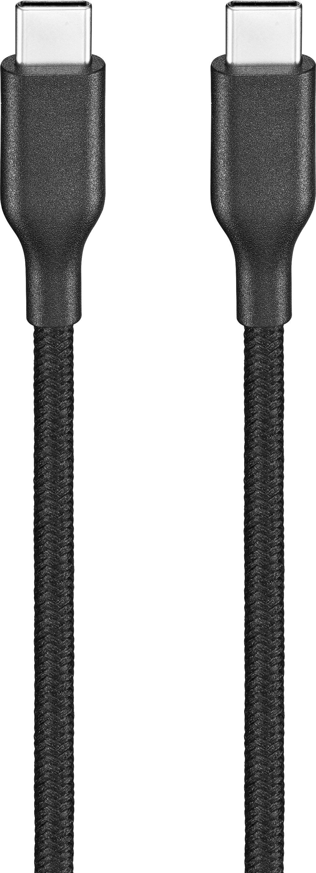 Left. Best Buy essentials™ - 10' USB-C to USB-C Braided Charge-and-Sync Cable - Black.