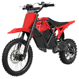 Eskute - Electric Dirt Bike - 3500W Peak Mid-Drive Motor, 53-Mile Range, Hydraulic Nitrogen Suspension, with Helmet - Red