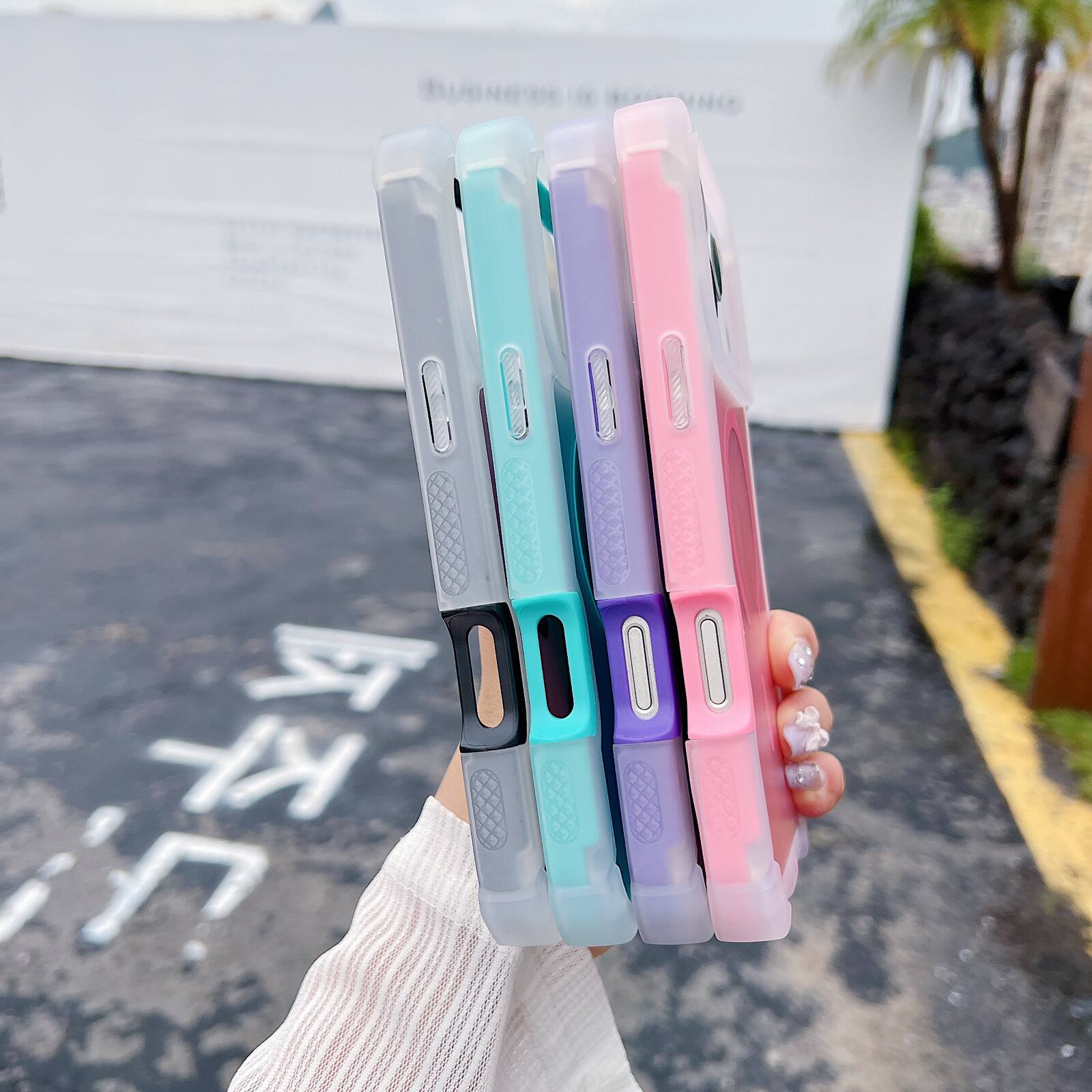 Alt View 5. UUCOVER - Magnetic Iridescent Case for Apple iPhone 17 Pro Max, Compatible with MagSafe, Matte Translucent Bumper Shockproof Cover - Pink.