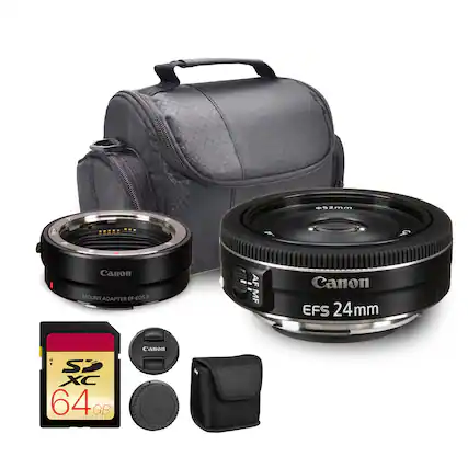 Canon MOUNT ADAPTER EF-EOS R
Canon EFS 24mm
Canon CNT
64 GB