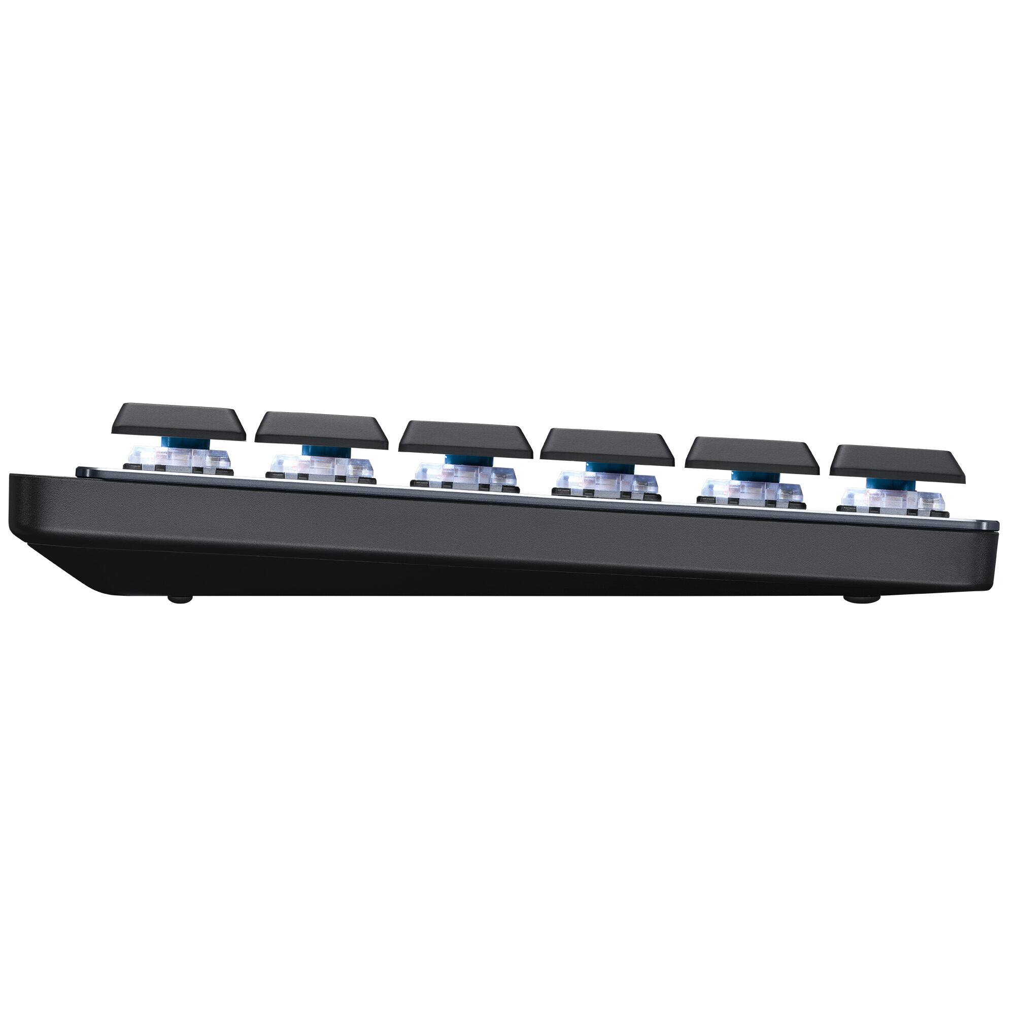 Angle. Logitech - Logitech MX Mechanical Wireless Keyboard w/Clicky Switches (Graphite) - Grey.