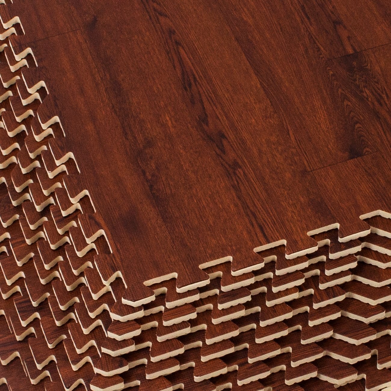 Back. Sorbus - Sorbus 3/8-Inch Thick 96 Sq. Ft. Wood Grain Floor Foam EVA Interlocking Mats Tiles w/ Borders - for Home, Trade Show - Mahogany.