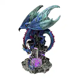 FC Design - 12.25"H Dragon with LED Icicle Figurine Statue Office/Computer Desk Tabletop Medieval Gaming Home Decor Gift - Multi-Color