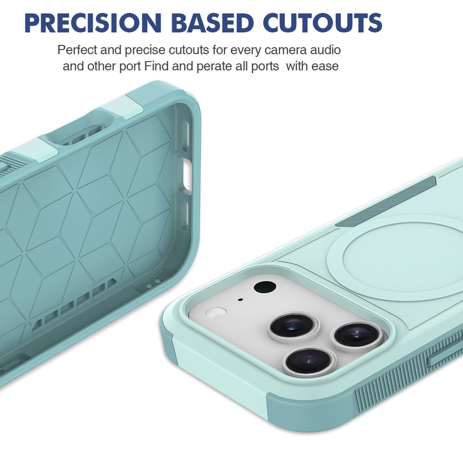 PRECISION BASED CUTOUTS  
Perfect and precise cutouts for every camera, audio, and other port. Find and operate all ports with ease.