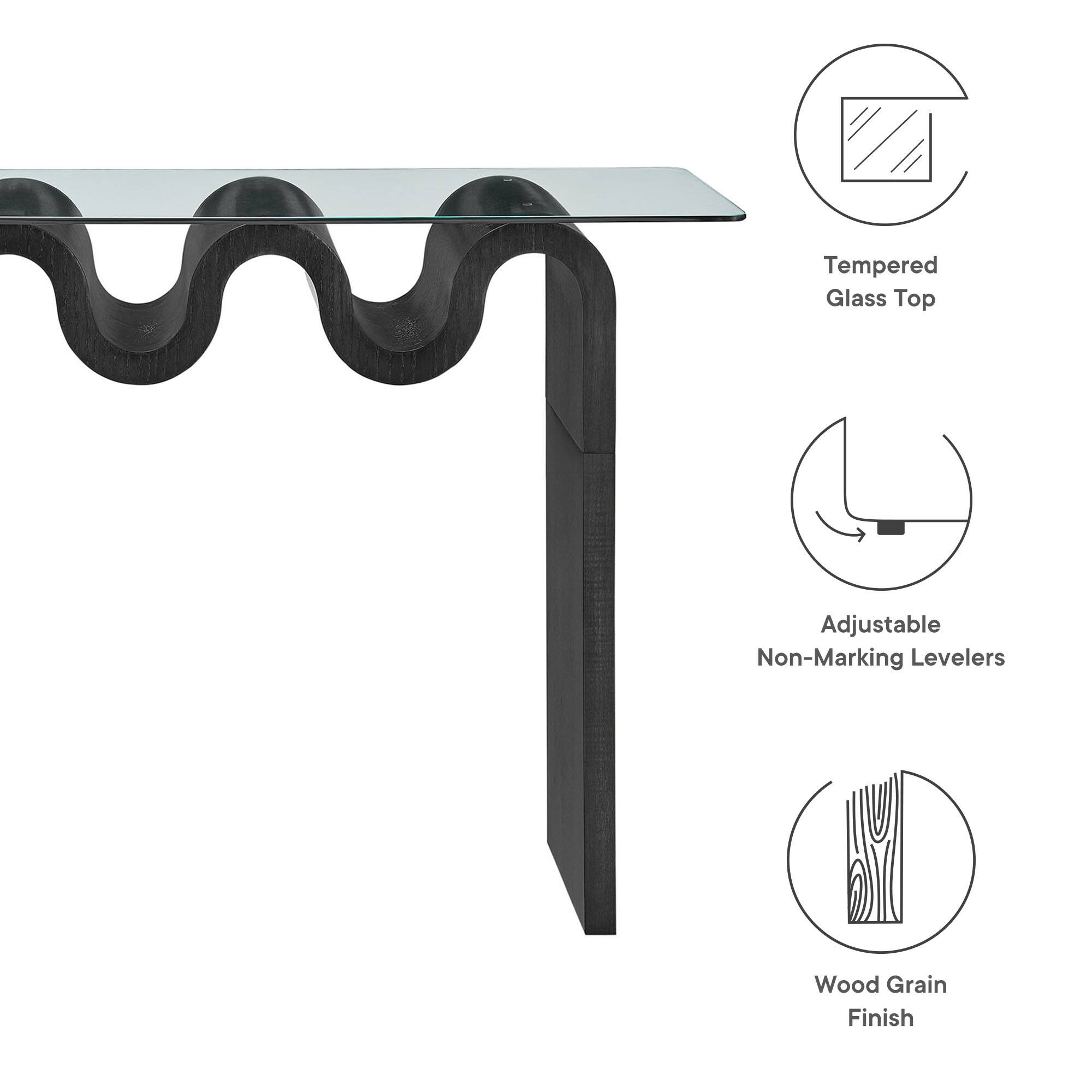 Tempered Glass Top  
Adjustable Non-Marking Levelers  
Wood Grain Finish