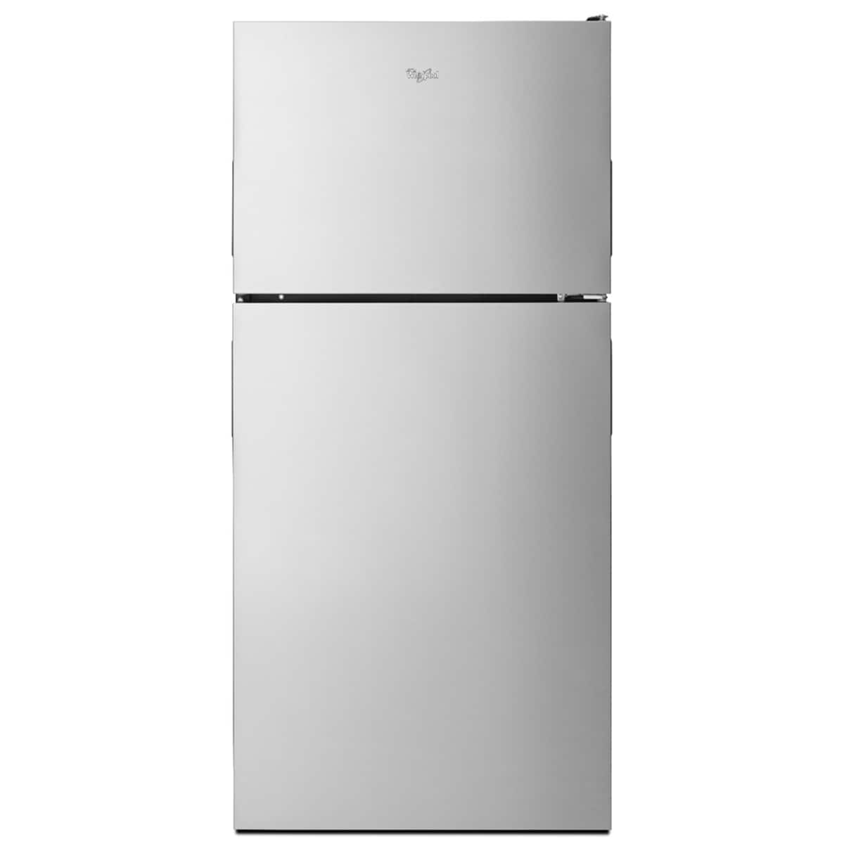 Front. Whirlpool - Whirlpool - 18.2 Cu. Ft. Top-Freezer Refrigerator - Stainless Steel - Stainless Steel.