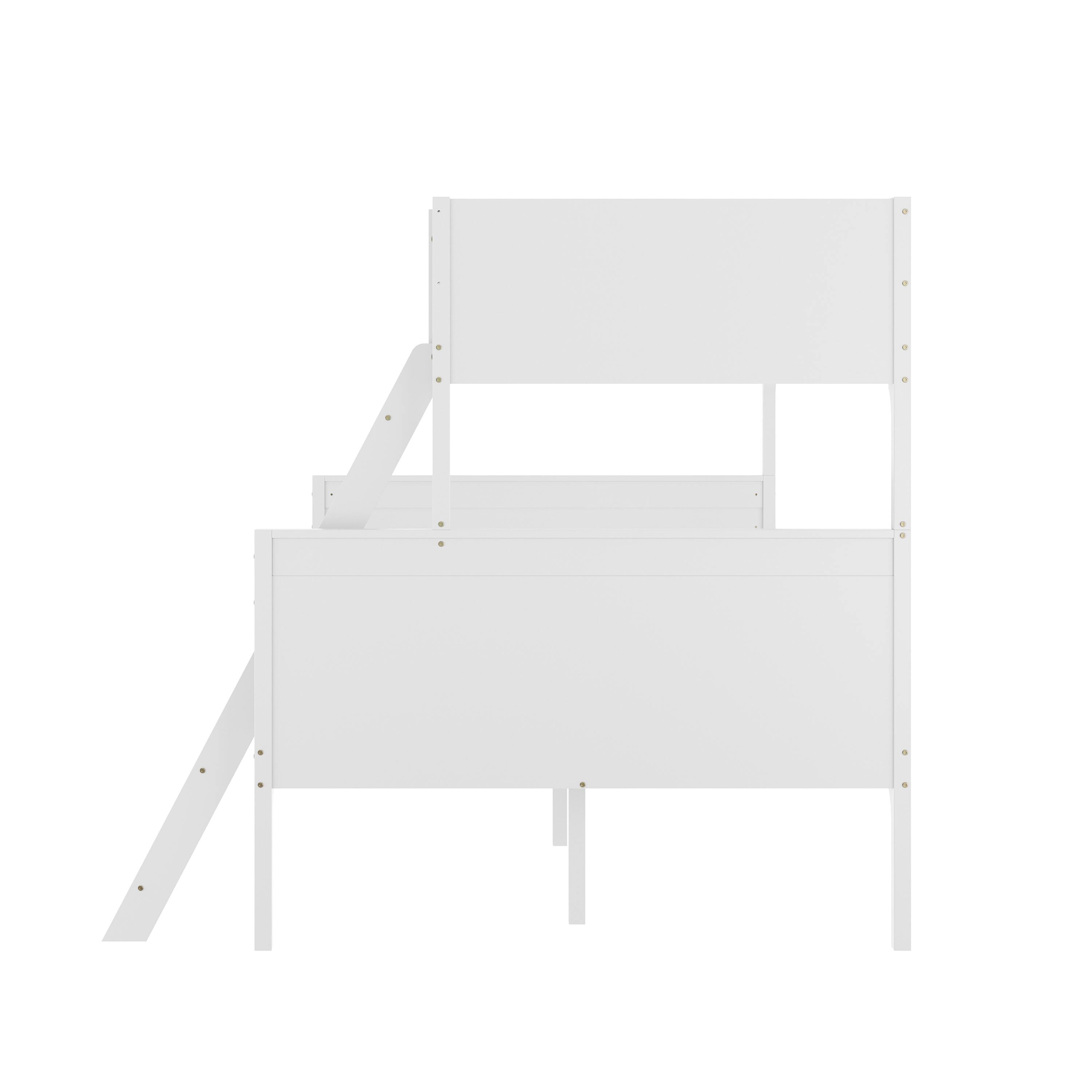 Alt View 6. Emma + Oliver - Samuel Kids Bunk Bed with Convertible, Solid Wood Slatted Frame and Easy-to-Climb Ladder with No Box Spring Required - White.