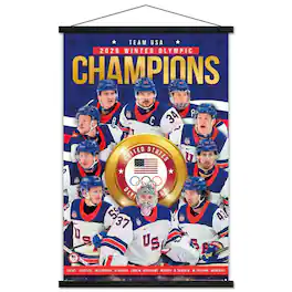 Trends International - Men's USA Hockey 2026 Winter Olympics Gold Medal 22.375" x 34" Poster - Multicolor