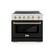 Front. ZLINE - 36 in. Wide 5 Elements Autograph 5.2 cu. ft. Paramount Freestanding Induction Range with Gold Accents with Black Door - Matte Black.
