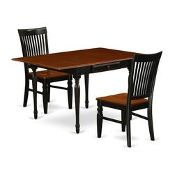 East West Furniture - Dining Room Set Black & Cherry - Brown